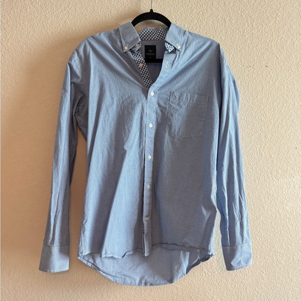 Tailorbyrd Men's Blue Button-Up Shirt, size Medium, EUC